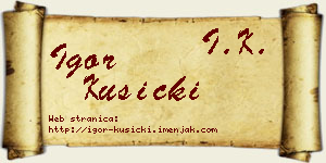 Igor Kusicki vizit kartica